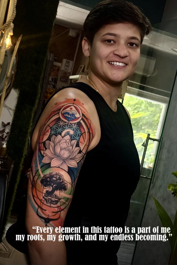 watercolour tattoo by Satish Dorwekar at colour core tattoos pune