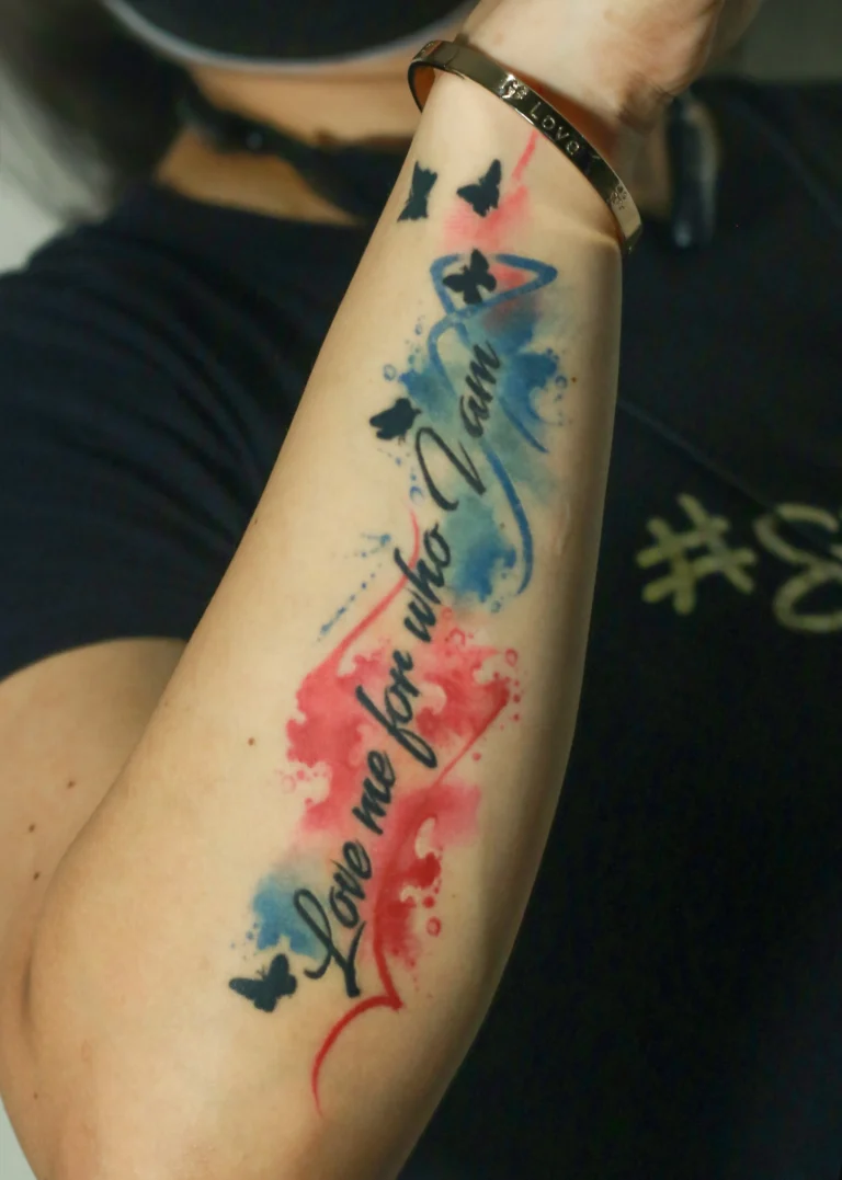 watercolor script tattoo by satish dorwekar at colour core tattoos pune